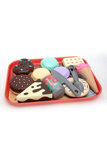 Fab N Funky Fast Food Dessert Tray Pretend Play Toy Set, Motor Skill Development, 3+, L25xH24cm