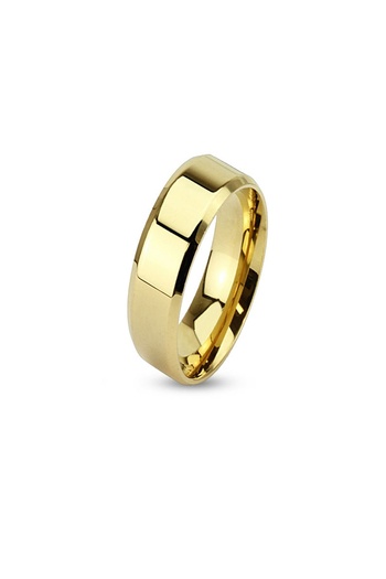 Chavin 6 mm Yellow Glossy Steel Women Men Wedding Band Ring Cd78