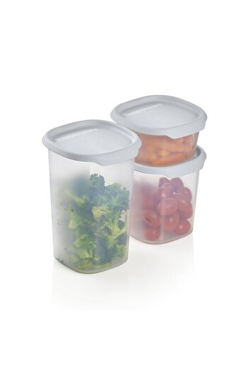 Tupperware One Touch Square 3-Piece Dry Food Storage Container