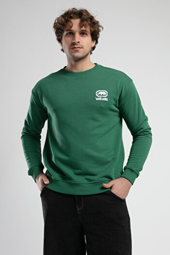 ECKO UNLTD Eastside Green Crew Neck Embroidered Loose Fit Men's Sweatshirt