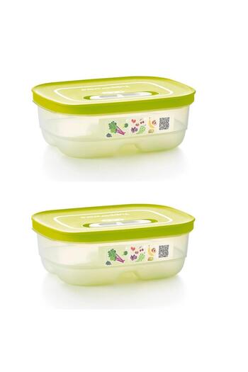Tupperware Sera Series Short Body Refrigerator Storage Container Lemon Set of 2 800 ml
