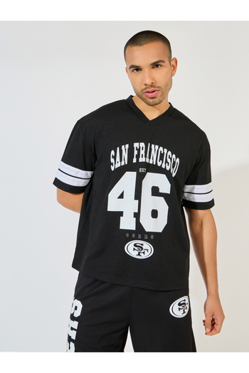 Styli NFL 49-Ers Mesh Oversized T-Shirt & Shorts Athleisure Co-Ords