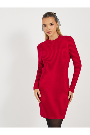 Styli Ribbed Knit Sweater Mini Dress