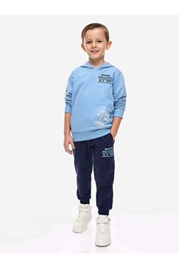 Victor and Jane By Styli Printed Regular Fit Hoodie & Joggers Set
