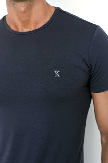 DOSXX Erkek Slim Fit 0 Yaka Bambu T-shırt