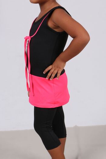 Eslina 1705-1 Children's Swimsuit Set-Black-Phosphorescent Pink