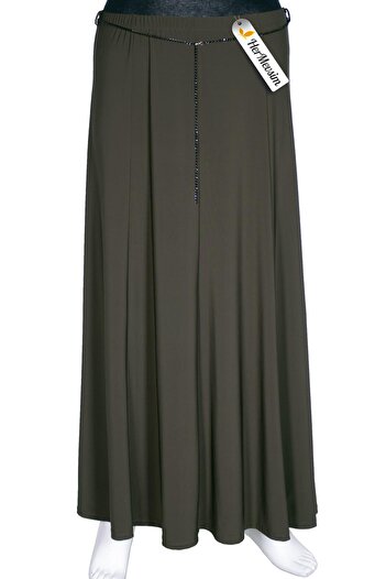 Hermevsim King Size Eray Women's Khaki Skirt - Tuba Sandy Fabric, Unlined