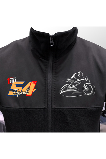 Crea Eymer Wear Toprak Razgatlıoğlu 54 Motor Designed Solo Non-Pilling Full Zipper Softshell Fleece