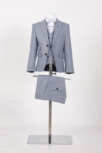 Doctor junior Boy's Slim Fit Bird Eye Suit - No Shirt Mnvs2285