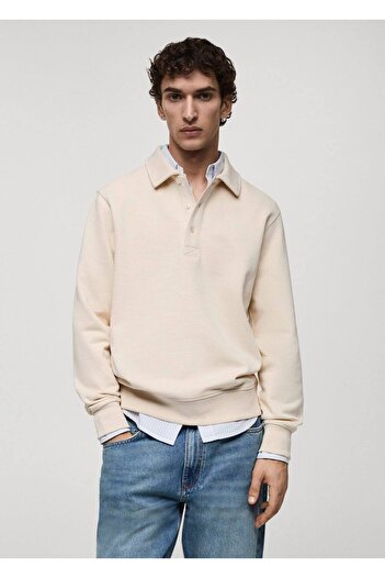 MANGO Man Regular Fit Cotton Polo Sweatshirt