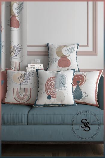 SasoHome Surreal Blue-pink Painting Patterned Digital Printed Gift Quality Pillow - Throw Pillow Cover