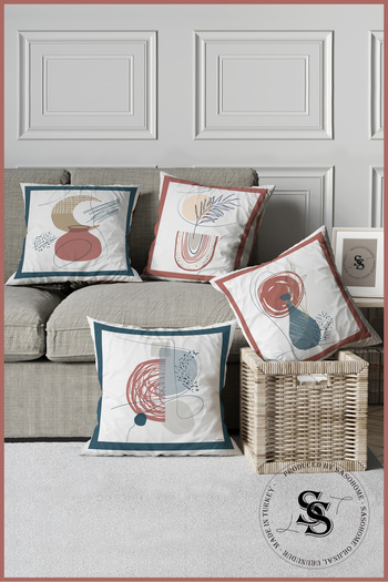 SasoHome Surreal Blue-pink Painting Patterned Digital Printed Gift Quality Pillow - Throw Pillow Cover