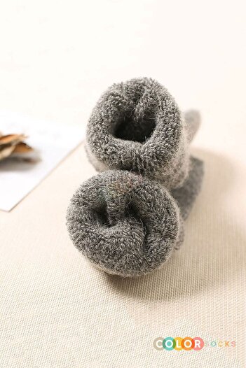 Color Socks 5'li Erkek - Kadın Kalın Yün Kışlık Çorap Seti (ISI EMİCİ)
