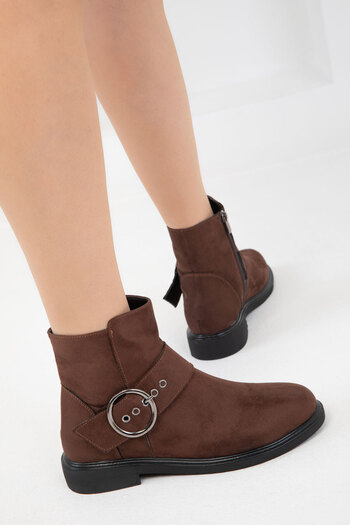 SOHO Καφέ Suede Γυναικείες Μπότες - 20015 Model Bootie