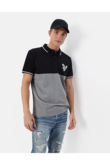 AMERICAN EAGLE Ae Colorblock Pique Polo Shirt