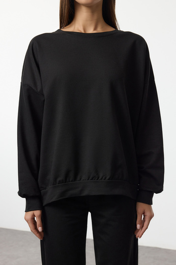 Trendyol Collection Μαύρο Πλεκτό Σετ Φόρμας TWOAW25EM00017