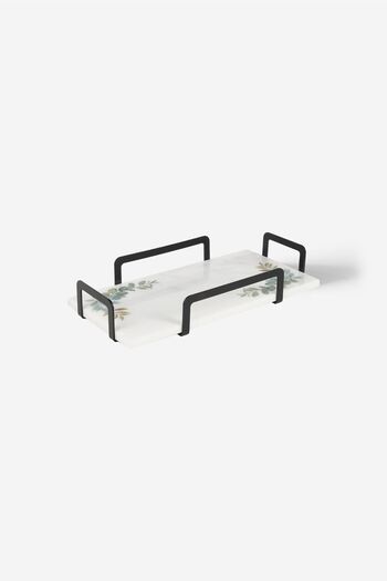 Rarart Concept Botanica Olive Branches Metal & Marble Serving Tray - Stylish Presentation