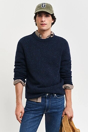 Gant Men's Navy Blue Regular Fit Sweater
