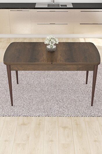 Canisa Concept Nef Serisi 70x114 Açılabilir Mdf Barok Ahşap Desen Masa Takımı Ve 6 Füme Sandalye
