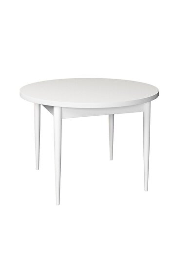 Canisa Concept Rox Serisi 90x90 Yuvarlak Sabit Beyaz Yemek Masası