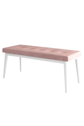Canisa Concept Arwen Serisi Bench, Gürgen Tam İsleket 1.sınıf Babyface Kumaş  Pembe Bench  Beyaz Ayak