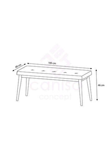 Canisa Concept Arwen Serisi Bench, Gürgen Tam İsleket 1.sınıf Babyface Kumaş  Pembe Bench  Beyaz Ayak