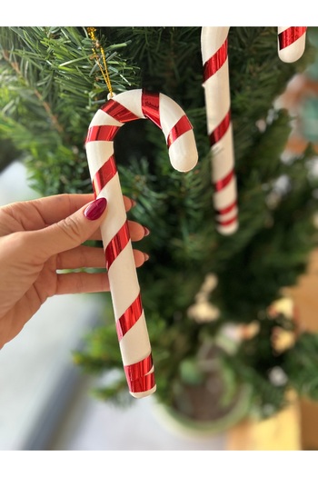 Partifabrik Christmas Tree - Large Size Plastic Walking Stick, Candy Ornament 22 cm 2 Pieces