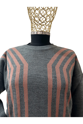 DAGBUTIK Crew Neck Short Slit Front Knitwear Tunik