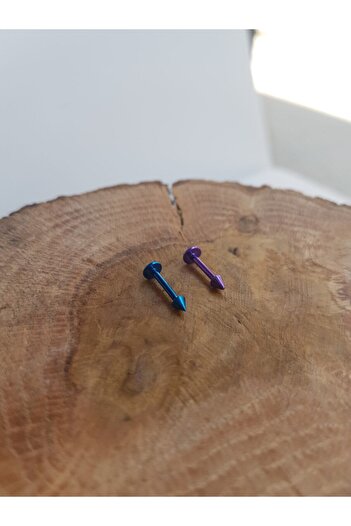 Karınca Piercing Mor Renkli Spike Sivri Uç Trend Kulak Dudak Kıkırdak Tragus Piercing (karınca Tattoo)