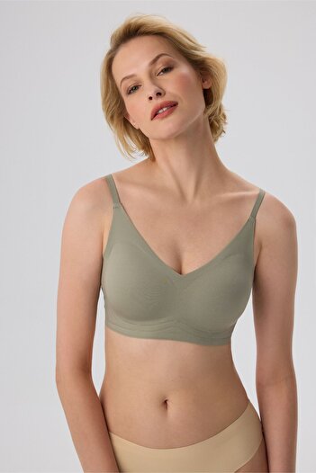 nulu Gray Recovery Seamless Massage Covered Bra