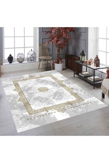 MEKA TEKSTİL Egyptian Pyramid Model Elastic Carpet Cover Velvet