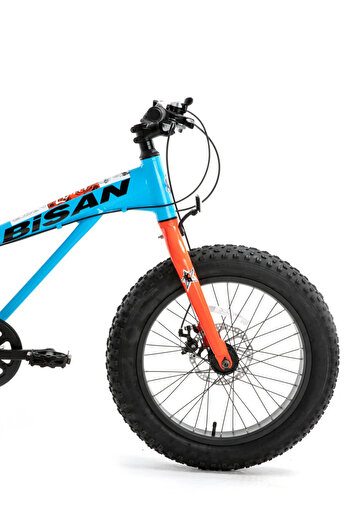 Bisan Limit 20" Jant Alüminyum Çocuk Fat Bike - Mavi Turuncu, Disk Fren, Shimano Vites