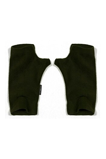 Cottonland Unisex Wristie Fingerless Fleece Gloves Khaki Green