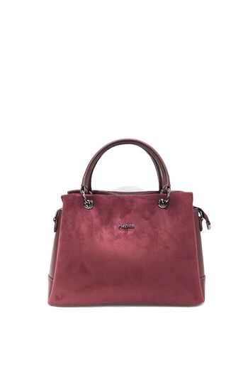 Piedra Burgundy Color Suede Material New Season Women's Bag with Hand and Shoulder Strap