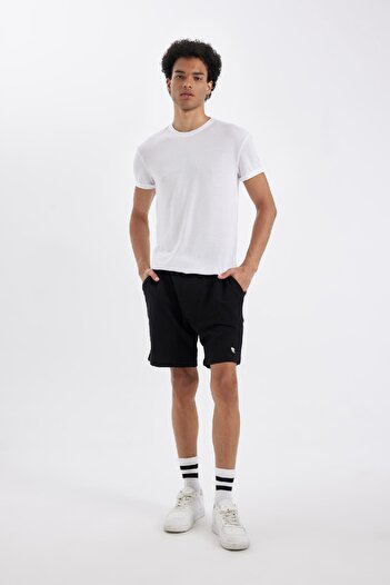 DeFacto Long Muscle Fit Crew Neck Basic Plain Short Sleeve White T-Shirt N2104Az24Au