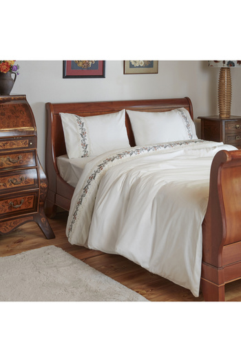 Karaca Home White Embroidered Double Belen Duvet Cover Set