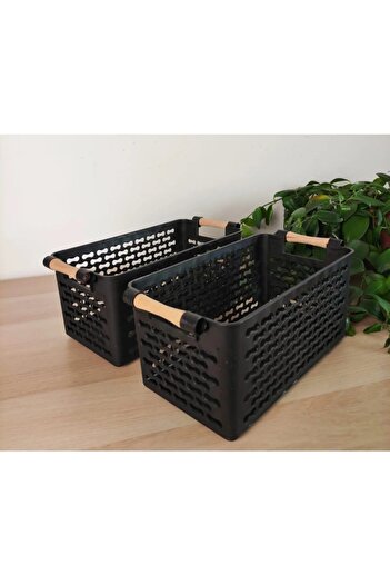 safestore 2 Pieces Multi-Purpose Organizer Basket with Plastic Handles - Closet & Drawer Organizer Basket