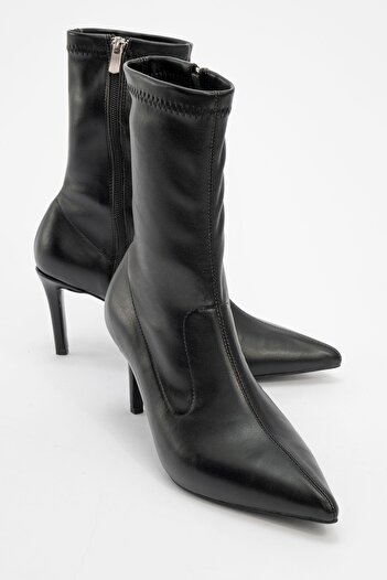 LuviShoes THALIN Γυναικείες μπότες με λεπτό τακούνι με φερμουάρ στο πλάι με μυτερό δέρμα