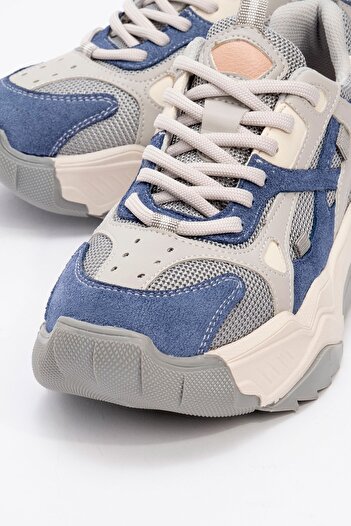 LuviShoes LECCE Mavi-Gri Kadın Spor Ayakkabı