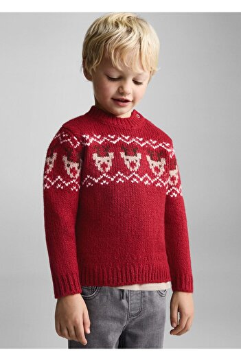 MANGO Baby Christmas Woven Sweater