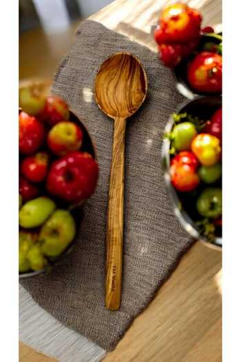F&S WoodArt Large Size Wooden Spoon - Ladle Natural Wood Edremith Olive Wood 30 cm