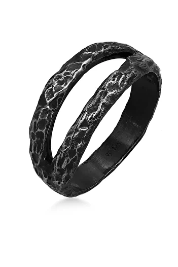 HAZE & GLORY Ring HG HAZE & GLORY - Ring Herren in 925 Sterling Silber, Schmuck Herren, Silberring oxidiert, Twi