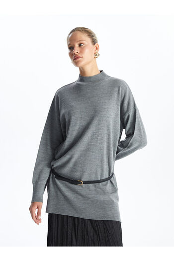 LC Waikiki Lw - Women's Half Turtleneck Plain Knitwear Tunic