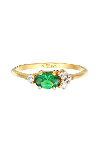 ELLI Inel de logodnă pentru femei, verde extravagant, cu cristale de zirconiu din argint 925