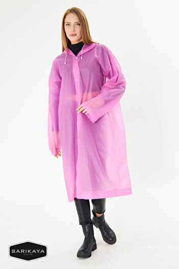 Sarıkaya Women's Men's Raincoat Hooded Snap Water Windproof