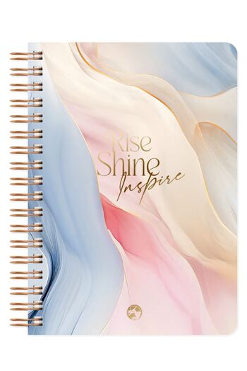 Le Color 17X24 cm Striped Marble Spiral Rise Notebook