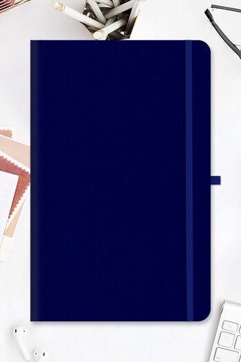 Le Color Undated Classic Notebook Rec Note 13x21 Striped Navy Blue