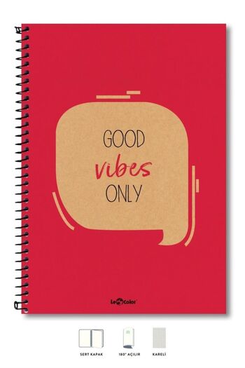Le Color Caiet școlar 17x24 Hardcover Cu Carouri 200sy Eco Kraft