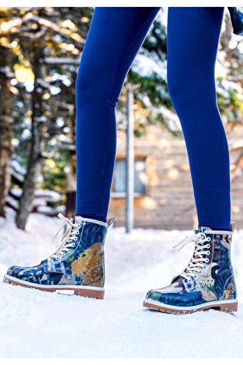 Dogo Les Peintres Patterned Women's Vegan Leather Long Boots - Multicolored