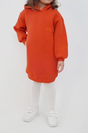 SAİS Fashion Kız Çocuk Kapüşonlu Oversize Hoodie Elbise - Uç Iplik - Elbise (2- 4 YAŞ)